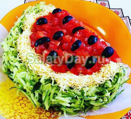 Salata pepene verde felie - vara, în orice moment al anului! Rețetă cu fotografii și videoclipuri