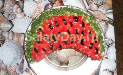 Salata pepene verde felie - vara, în orice moment al anului! Rețetă cu fotografii și videoclipuri