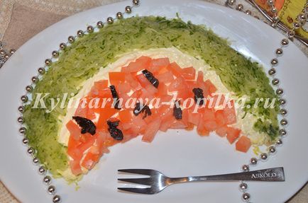 Салат «кавунова долька» з куркою покроковий рецепт з фото