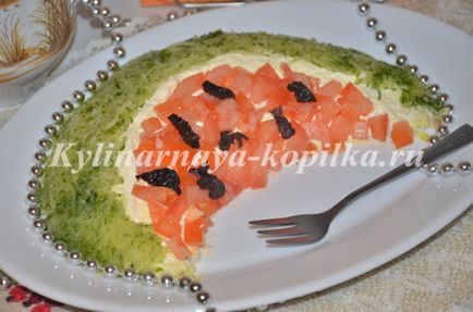 Saláta „görögdinnye szelet” csirke recept lépésről lépésre fotók