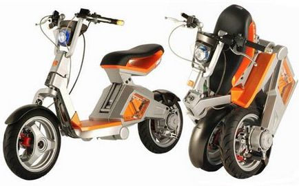 Складаний cuter scooter заряджається на парковці