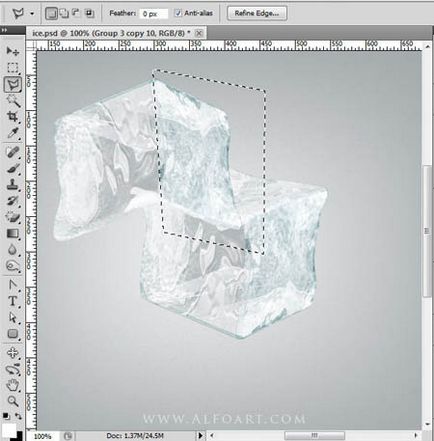 Creați un cub de gheață 3d cu o cireșă congelată în Photoshop