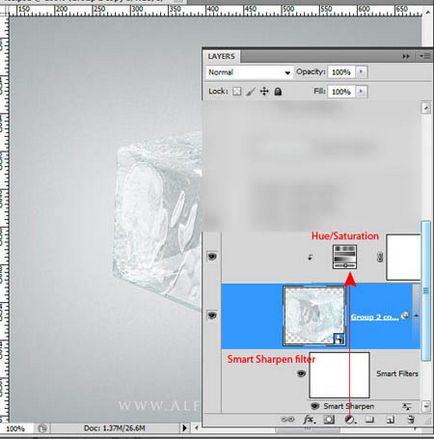 Створюємо крижаний 3d кубик із замороженою вишнею в фотошоп