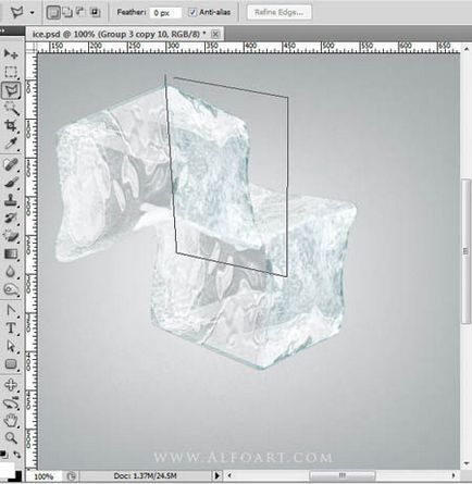 Creați un cub de gheață 3d cu o cireșă congelată în Photoshop