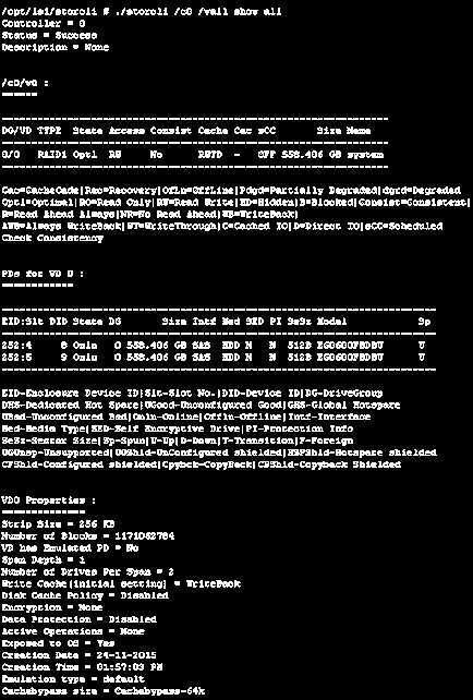 Storcli comandă control raid controler lsi în vmware esxi 5