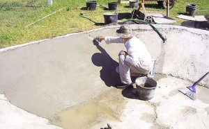 Construcția unui iaz de beton