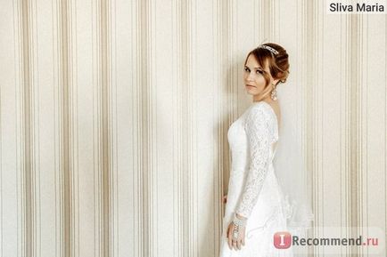 Весільна сукня aliexpress new gorgeous lace wedding dresses scoop neckline long sleeves v back