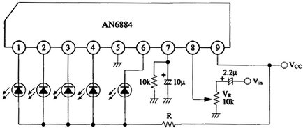 Indicatorul nivelului de semnal pe ka2284 (an6884)