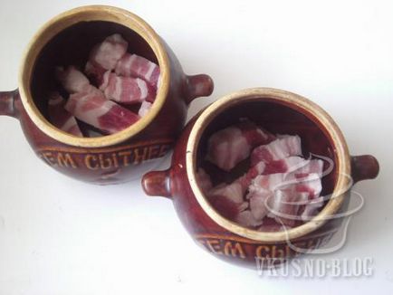 Carne de porc în vase cu ciuperci și cartofi - rețetă cu fotografie