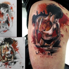 Tetoválás a csípő, a lányok, tetovált a csípőjén Photo
