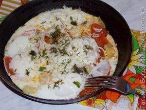 Rántotta cukkini és paradicsom (B) Rántotta cukkini és paradicsom