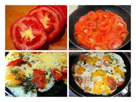 Ouă sparte cu roșii, rețete populare cu fotografii