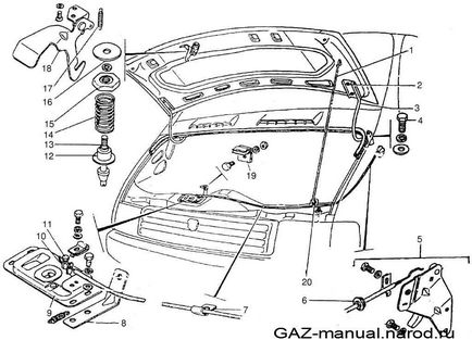 Замок капота газель газ 2705