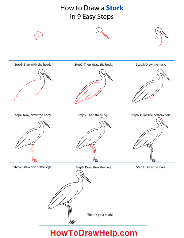 Stork pas cu pas desen - facem meserii frumoase de conuri cu mâinile noastre