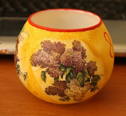 Decoupage vase de design opțiuni în diferite stiluri, ls