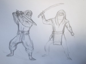 Cum de a desena un ninja, trageți în etape cu un creion, copilul meu