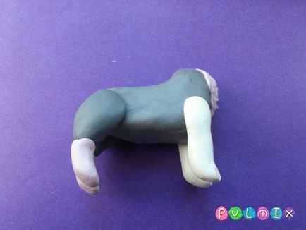 Cum se formează în etape un Husky din plasticină