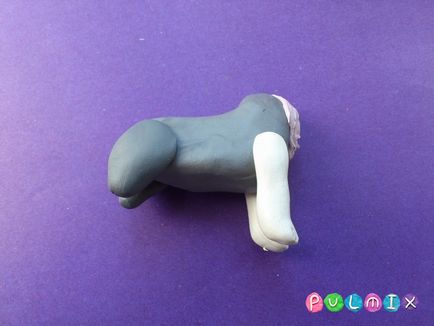 Cum se formează în etape un Husky din plasticină