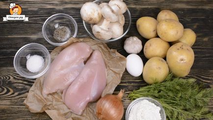 Burgonya „fészkek” csirke - egyszerű receptek