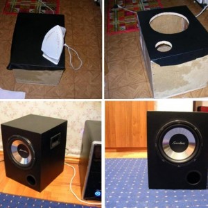 Cutie subwoofer cu mâinile proprii