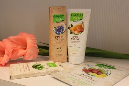Ismerősöm kozmetikumok - zöld utat fitoliniya hidratáló maszk, kézkrém és tisztítás