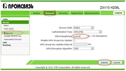 Configurarea wifi pe modemul PS zxv10 h208l byfly