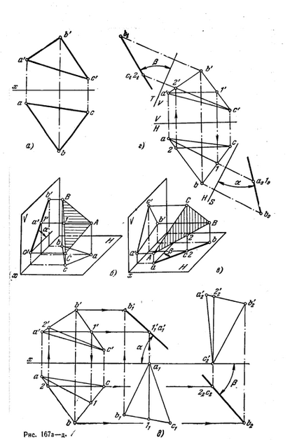 Determinarea unghiurilor - aplicarea metodelor de transformare a desenelor - rezolvarea sarcinilor pentru