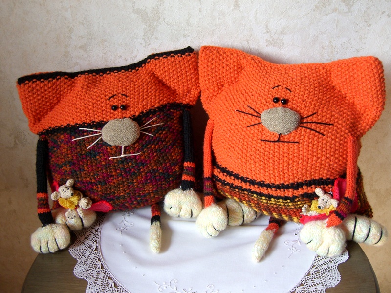 Perna tricotata pisica crosetate - pernele pisicii cu maini proprii, cu modele si modele