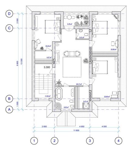 Приклади планувань і особливості двоповерхових будинків з бруса