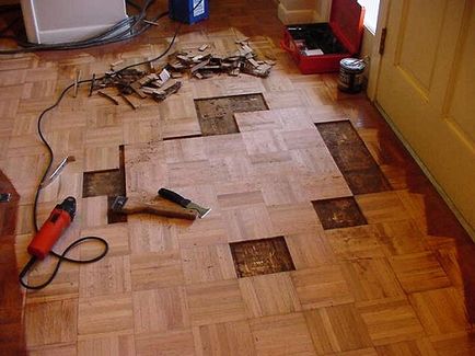 A padló javítási eltávolítása karcolások, repedések, dudorok és a nyikorgó parketta, tippeket, hogyan kell visszaállítani a földre