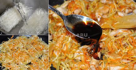 Рецепт фунчози з куркою і овочами по-корейськи