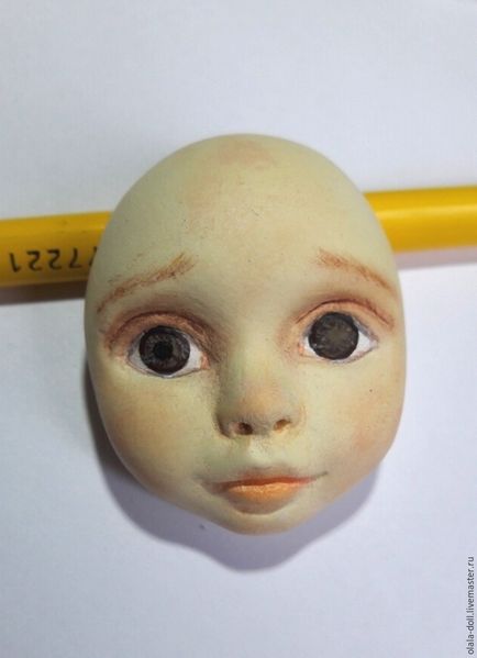 Festett arc baba Teddy dollárt önálló keményedő műanyag - Fair Masters - kézzel készített,