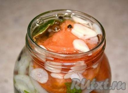 Paradicsom saláta hagyma a téli - egyszerű receptek