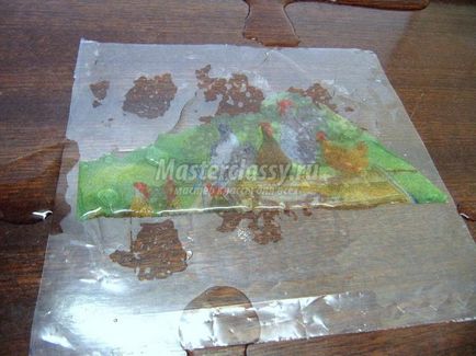 Decoupage betét a szakterületen (Master Class a decoupage betét) Szalvétát a decoupage technikával