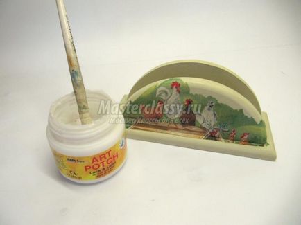 Szalvéta decoupage technikával (decoupage hajnal háztáji „) Szalvétát a decoupage technikával