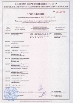 Certificat de examinare, revizuire și eliminare a echipamentelor din Sankt Petersburg