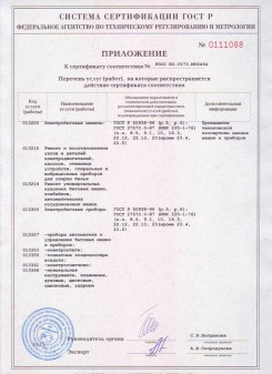 Certificat de examinare, revizuire și eliminare a echipamentelor din Sankt Petersburg
