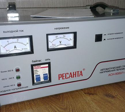 Regulator de tensiune al resana asn-5000 - caracteristici, specificatii, manual de utilizare,