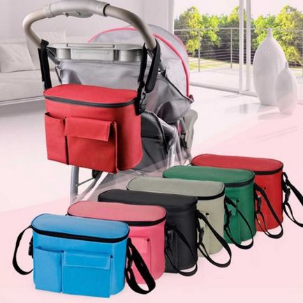 Bag pentru cărucior (82 fotografii) modele universale pentru mama de la perego perego, saci organizator pentru stilou