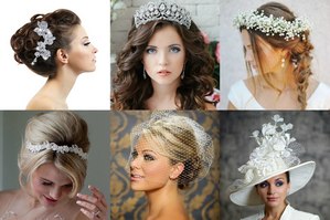 Весільні прикраси на голову для нареченої - фата і інші аксесуари