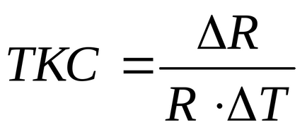 A hőmérsékleti együttható az ellenállás (TCR)