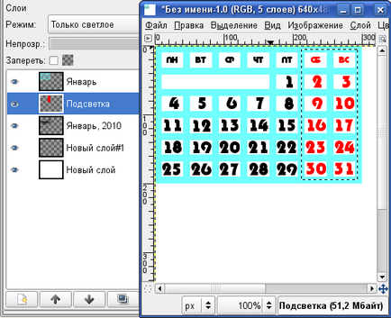 Tanulságok gimp - Naptár (script-fu), solnushki