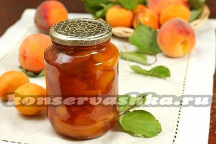 Jam származó őszibarack és sárgabarack télen recept fényképpel (lekvár) Jam származó őszibarack és sárgabarack télen recept egy fotó