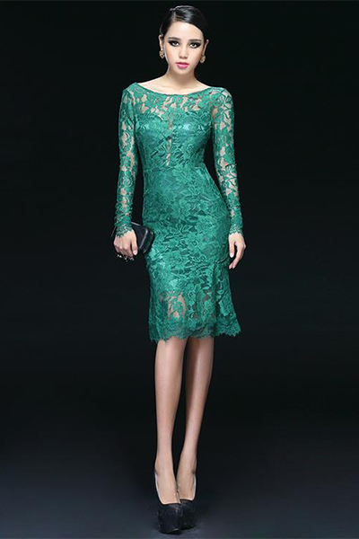 Rochie din dantelă verde - pentru femeile luminoase și active de modă