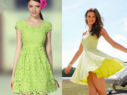 Rochie din dantelă verde - pentru femeile luminoase și active de modă