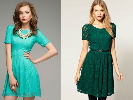 Rochie din dantelă verde - pentru femeile luminoase și active de modă