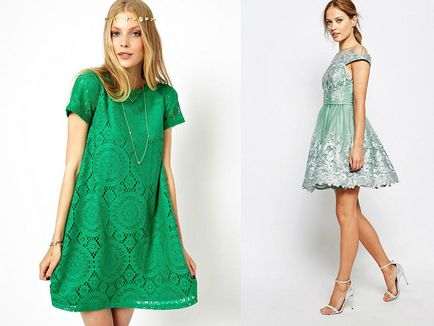 Зелене мереживне плаття - для яскравих і активних модниць