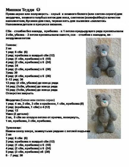 Amigurumi grafice și descrieri de iepuri și vulpe pentru începători