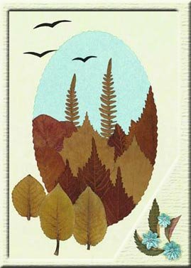 Аплікація на тему золота осінь з кольорового паперу і листя