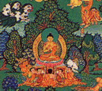 Buddha Sákjamuni, a könyvtár, a központ a tibeti orvoslás Kounpo Deleg